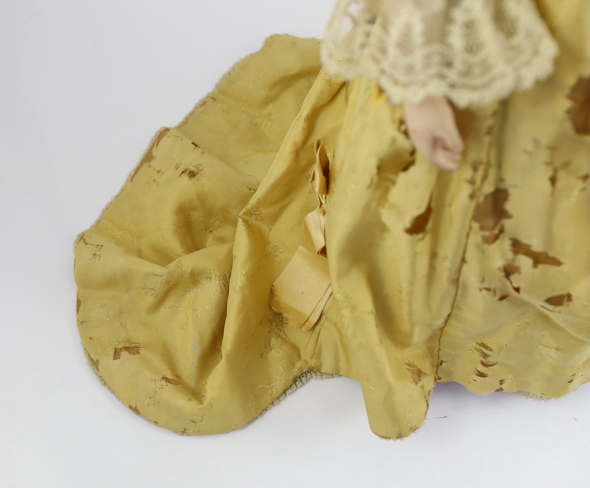 A Bru bisque swivel head fashion doll, French, 1870, 20in.